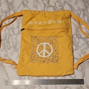 Yellow Peace Sign Backpack